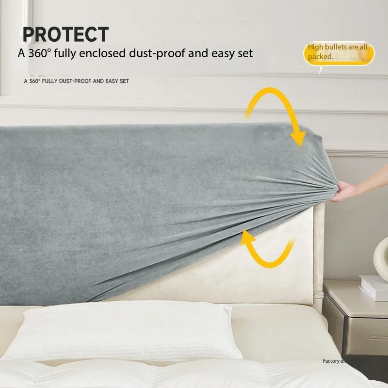 Home Textile Slipcovers Chenille bedside cover ins windproof cat scratch bedside soft cover cover ugly 2025 new protective cover