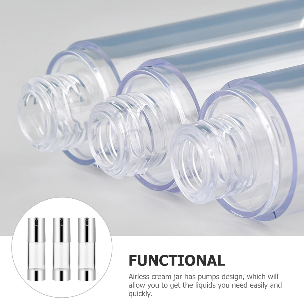 

3 Pcs Bottles Depotting Makeup Containers Refillable Pump Leak Proof Travel Empty Lotion Liquid