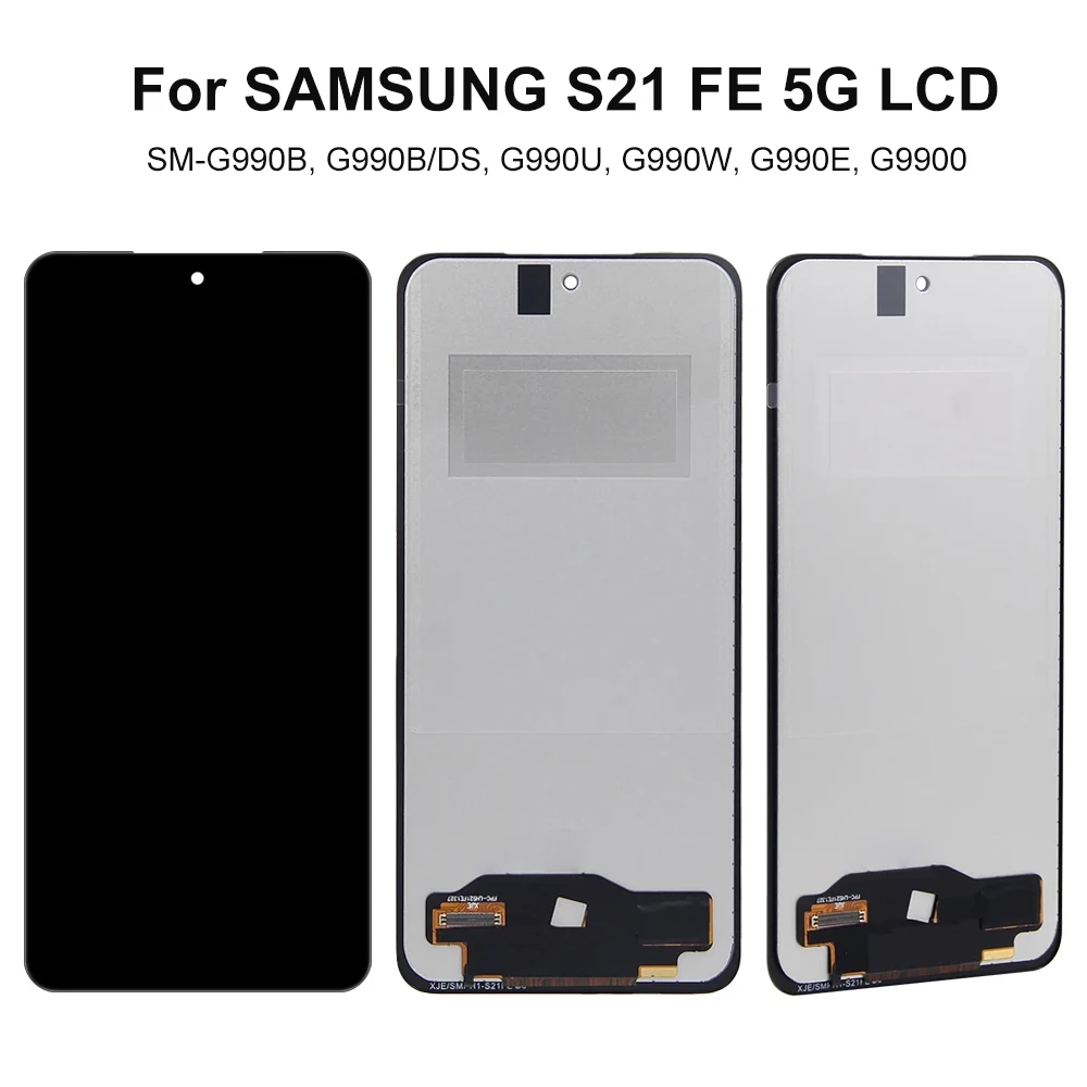 S21 FE G990B G990B/DS TFT Screen Assembly for Samsung Galaxy S21 FE 5G LCD Display Touch Screen Digitizer with Frame Replacement