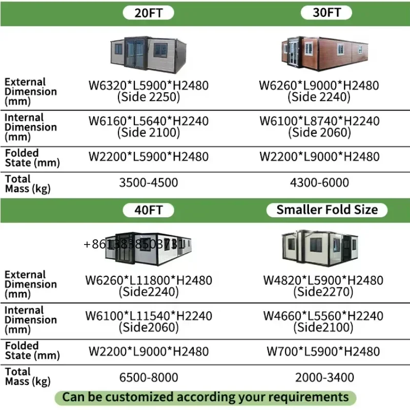 Container Prefab House 20Ft 40Ft Tiny Home Expandable Container House Office Cabins Portable 2 3 Bedrooms With Bathroom Italy