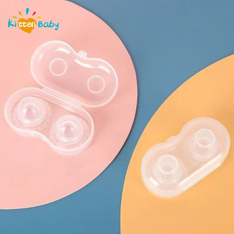 

2Pcs Nipple Corrector for Flat Inverted Nipples for Breastfeeding Mother or Women Silicone with Clear Case