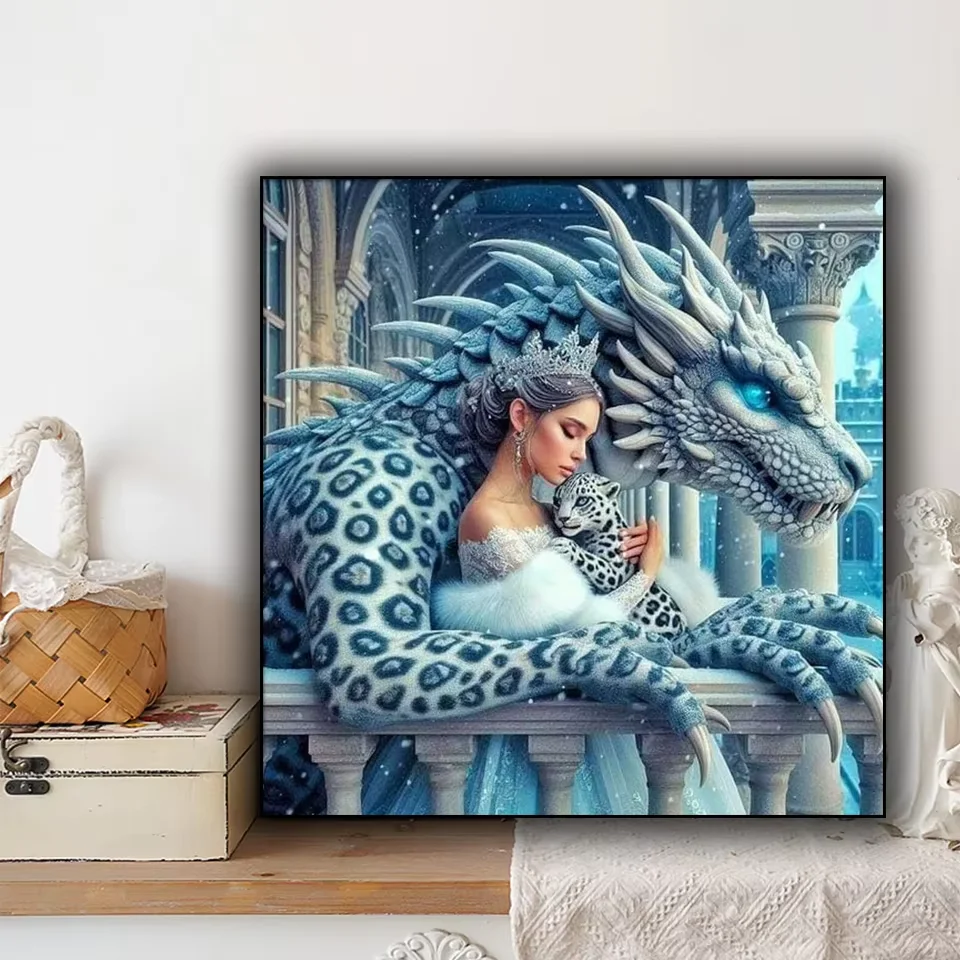 Leopard And Snow Princess Queen Diy Diamond Painting New 2025 Picture Of Rhinestone Full Diamonds Cross Stitch Animals Portrait
