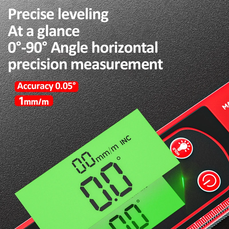 20/30/40/50cm Electronic Digital Display Level Rule Magnetic Angle Meter Aluminum Alloy Level Protractor Inclinometer 360 Degree images - 6