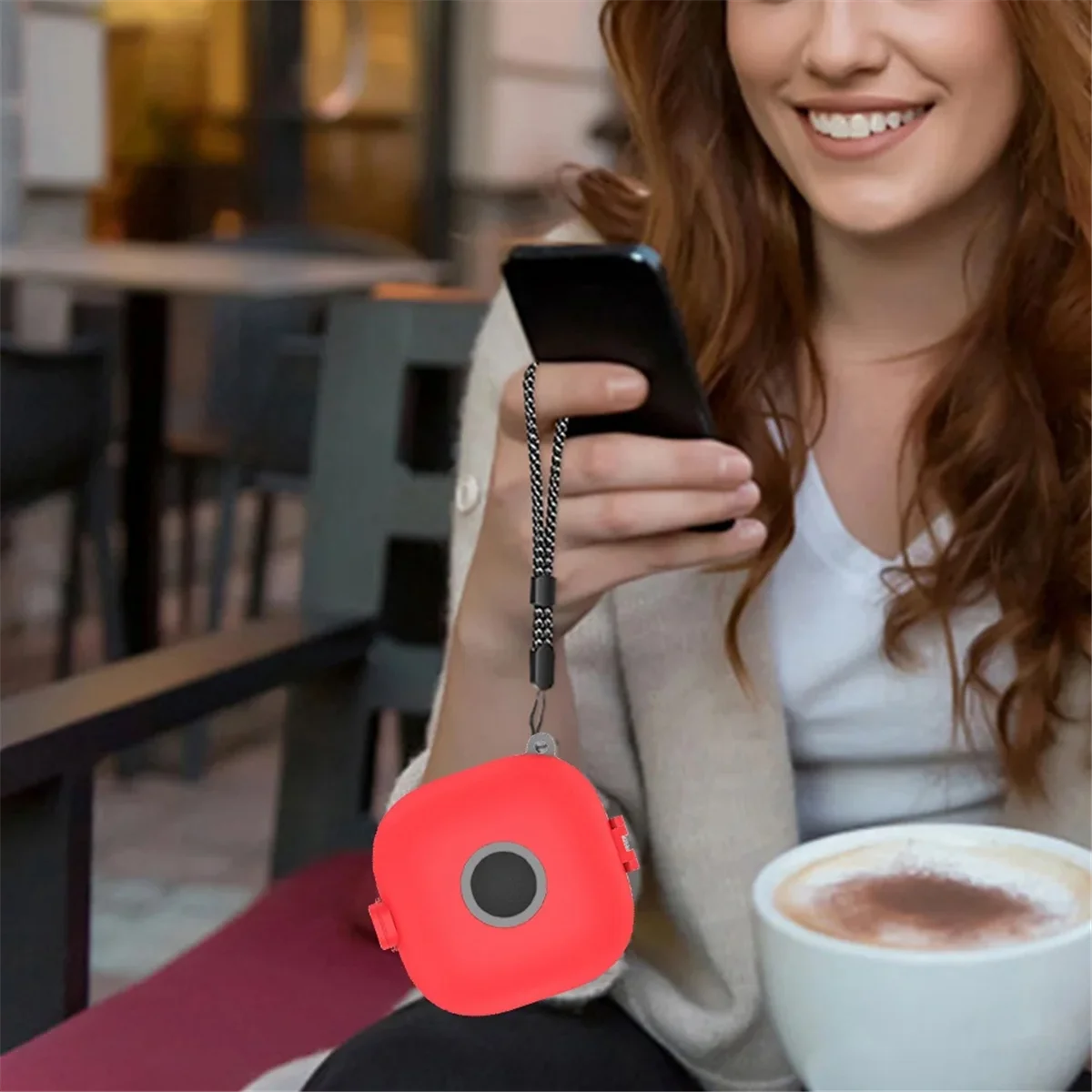 BISM Kopfhörer-Hülle, Ladebox-Halterung mit Karabiner, Lanyard, Stoßdämpfungs-Hülle für Beats Fit Pro, Schwarz