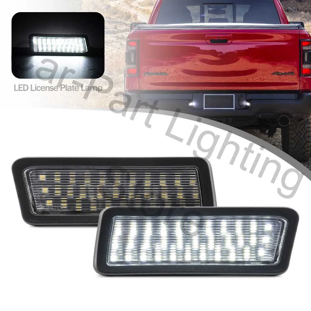 

2pcs Led License Plate Light Rear Tail Running Lamp Number Plate Lamps For Dodge RAM 1500 2019 2020 2021 2022 OEM#68259697AD