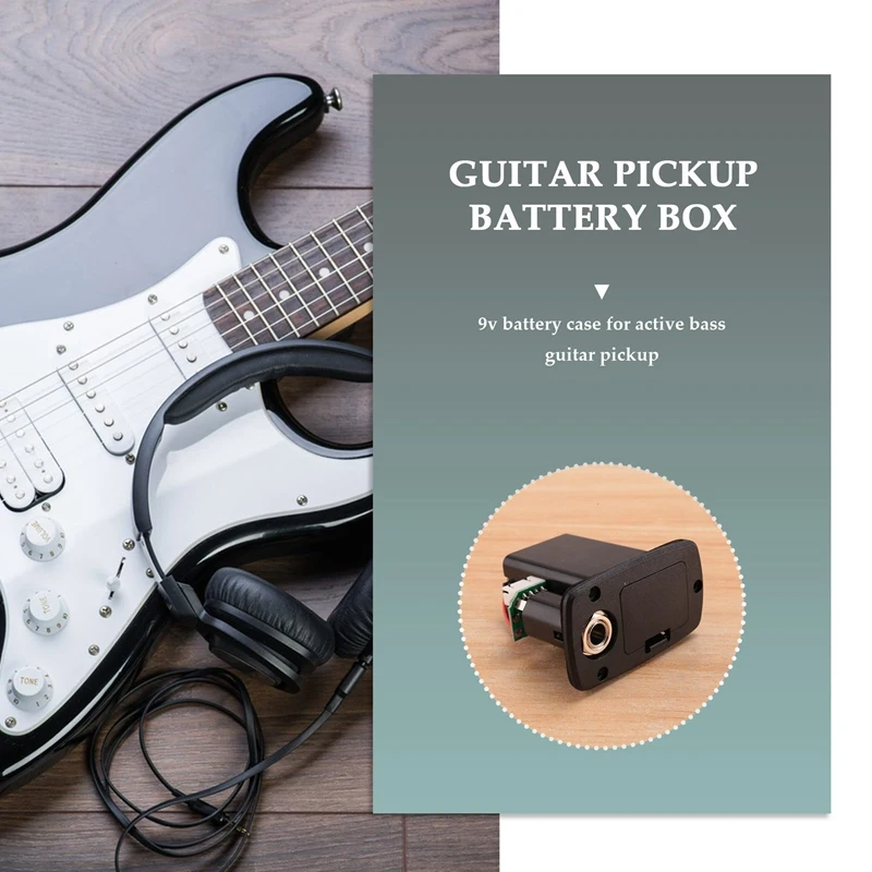 

ABS 9V Guitar Pickup Battery Case Box For Electric Acoustic Guitar Bass Storage Cover Replacement