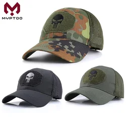 Summer Baseball Cap Sun Protection Men Sports Outdoor Hiking Hip Hop Airsoft Tactical Skull Camouflage Adjustable Snapback Hats