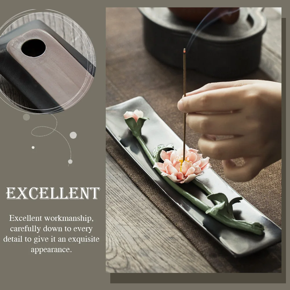 

Ceramic Incense Stick Burner Holder Exquisite Handmade Desktop Ornament for Relaxation Meditation