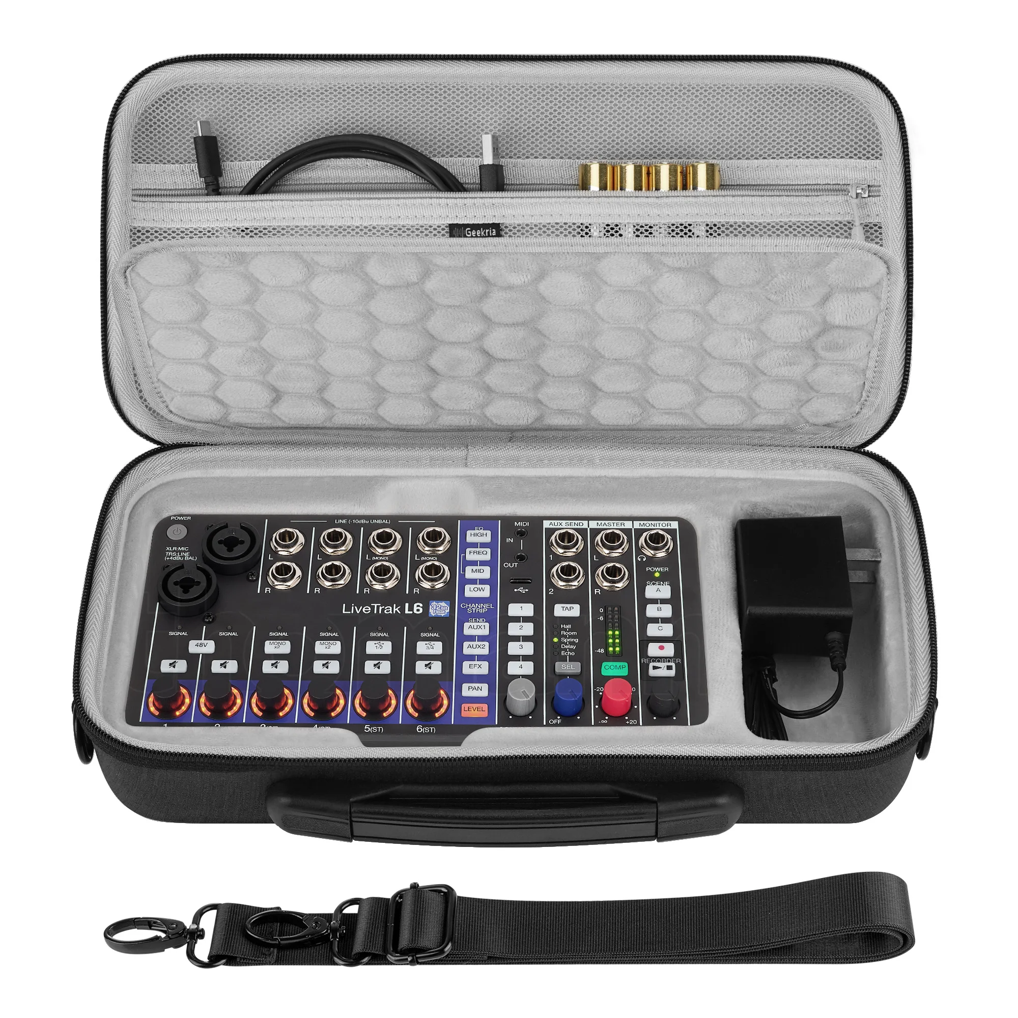 

Geekria Audio Interface Carrying Case, Compatible with Zoom LiveTrak L6 / L6 Digital Mixer, EVA Hard Shell Portable Travel Bag