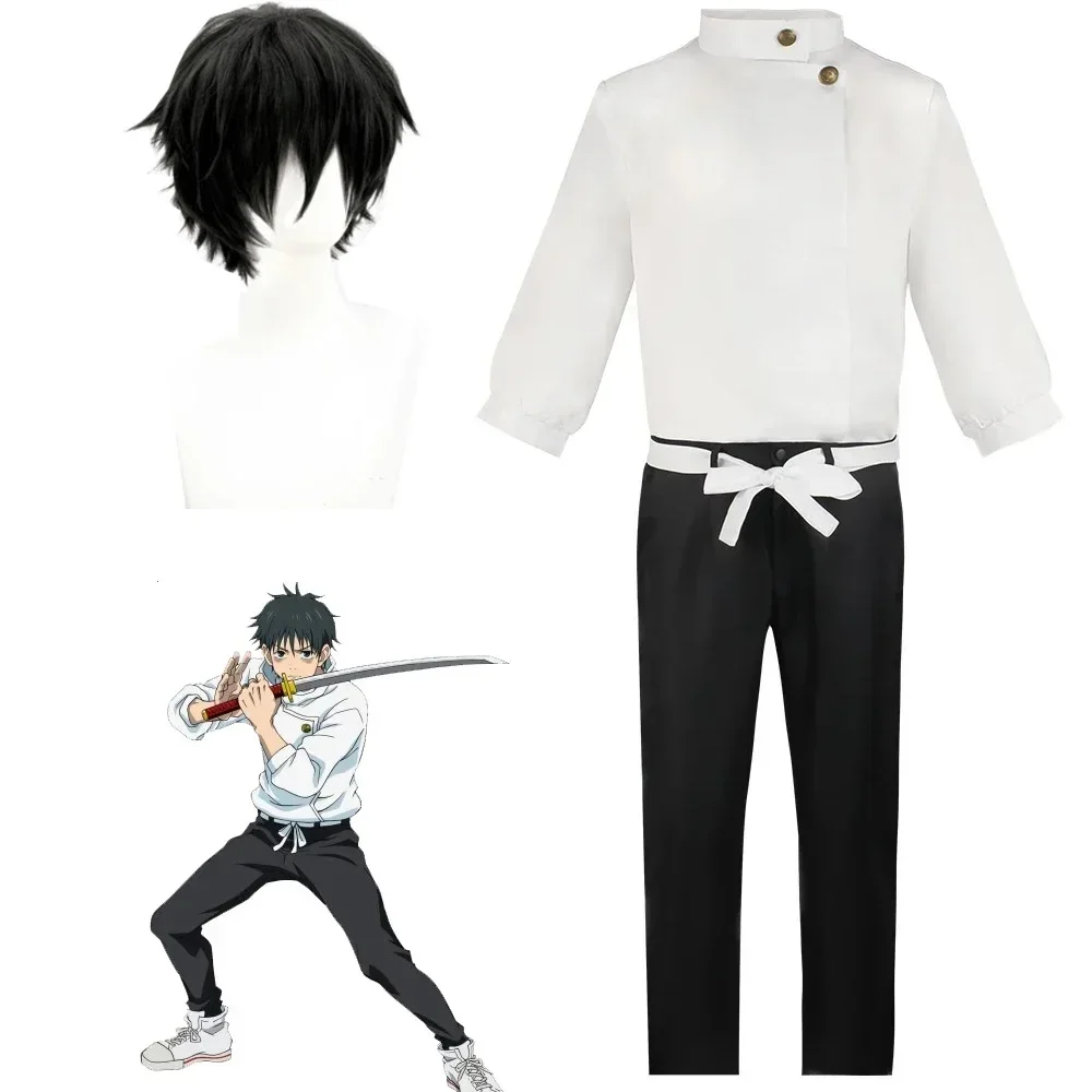 Disfraz de Anime JujuKa Yuta Okkotsu, disfraz de Okkotsu Yuta, uniforme de Cosplay, peluca, pantalones, traje, disfraces de Halloween para hombres y mujeres, pelucas