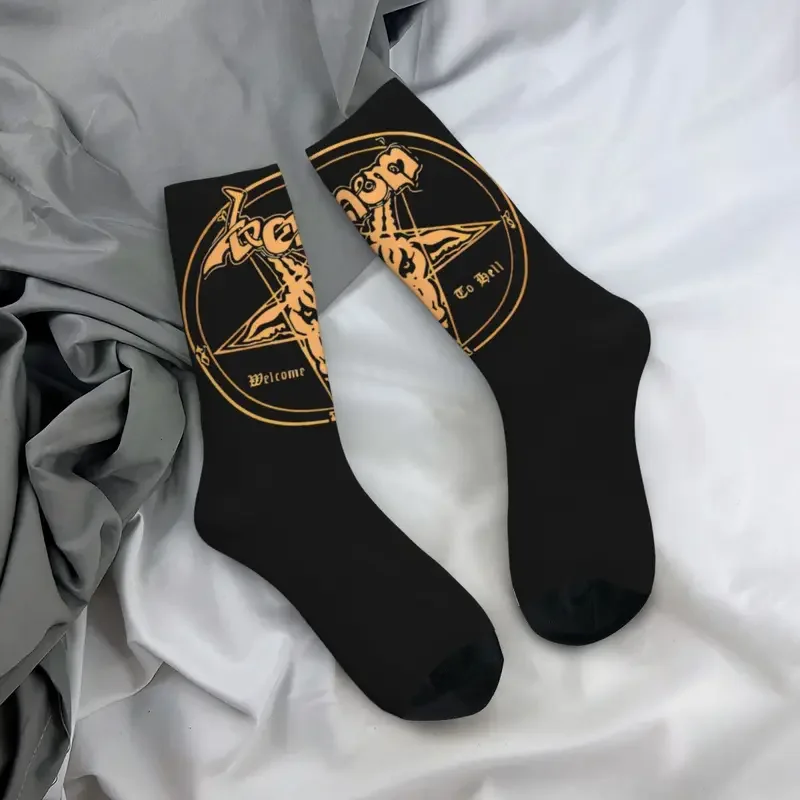 Y2K Venom Band Black Metal Theme Merch For Women Breathable Printed Socks