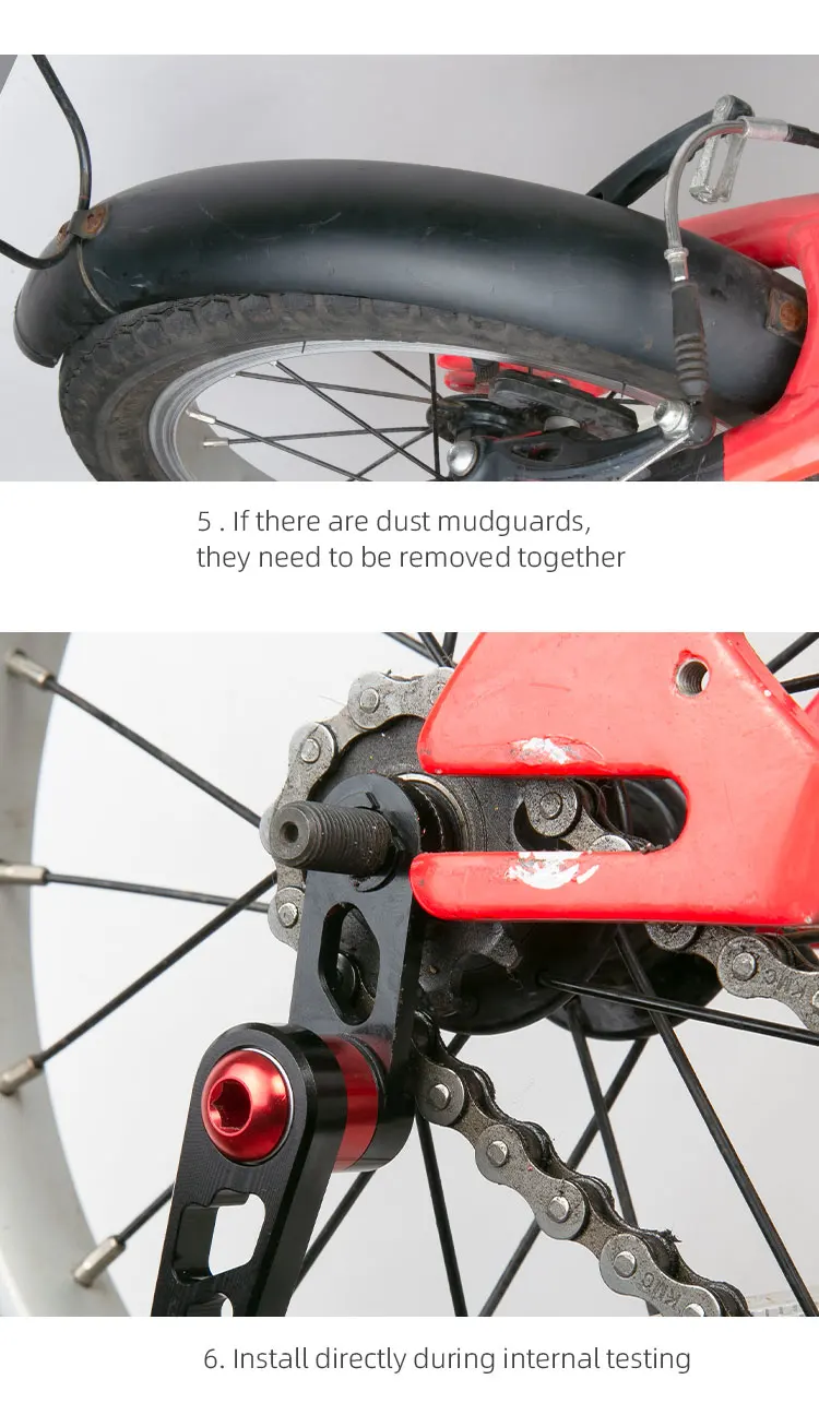 Für Singlespeed-Spannrolle, Fahrradkette, Aluminiumlegierungs-Führungsrolle, Kettenblattspreizer, Hinteres Schaltwerk, Reißverschluss – Detail 15
