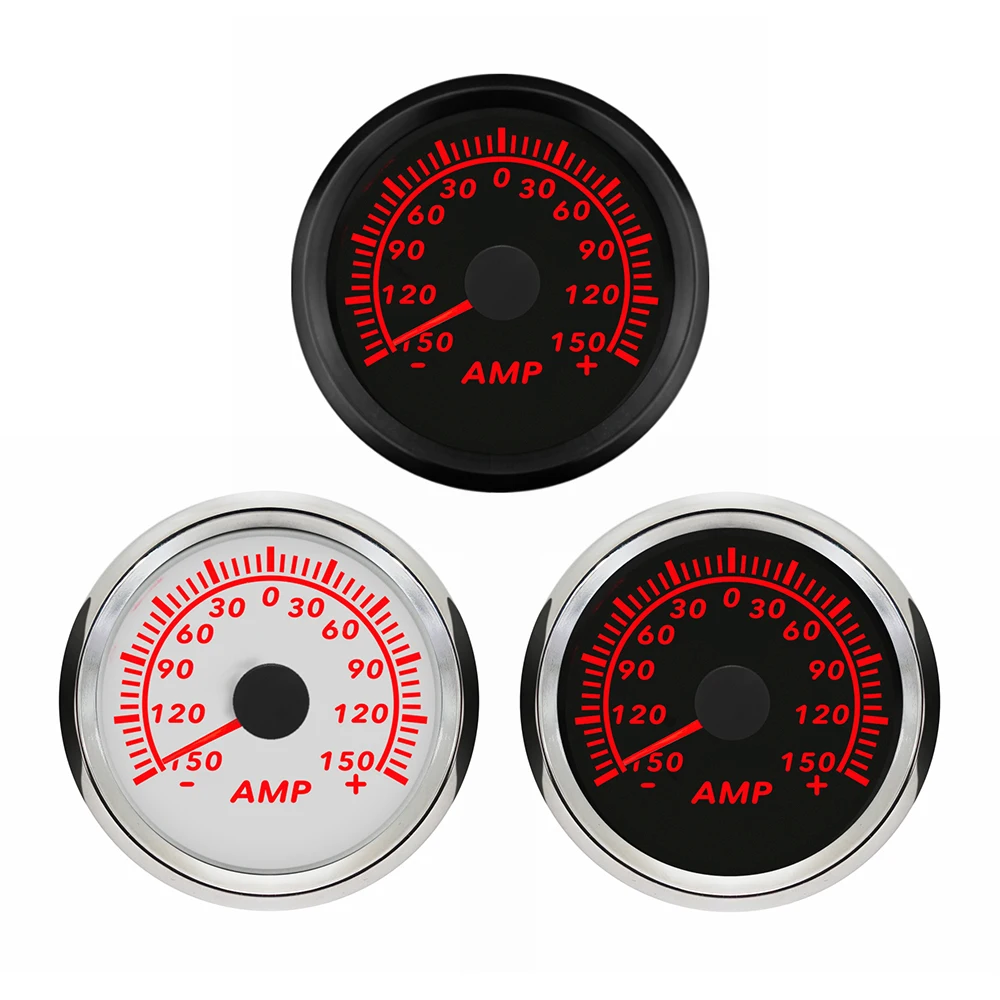 

Universal 52mm Ammeter +/-50A +/-80A +/-150A Ampere Meter With Current Sensor Red Backlight For RV Yacht Car Boat 9-32V