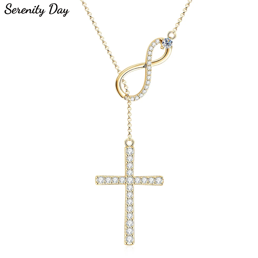 

Serenity 2.5mm All Moissanite Cross Necklace for Women Gift Sparkling lab Diamond Pendant Necklace S925 Sterling Silver Jewelry