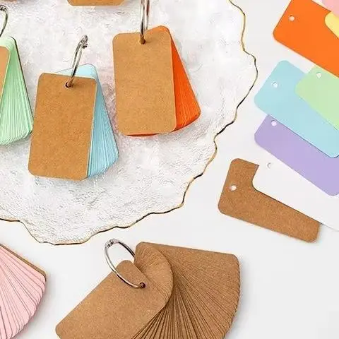 

50/100 шт. цветные пустые карты из крафт-бумаги, крафт-карты, бумажные бизнес-карты для сообщений, пустая флэш-карта для обучения, учебы, памяти «сделай сам»