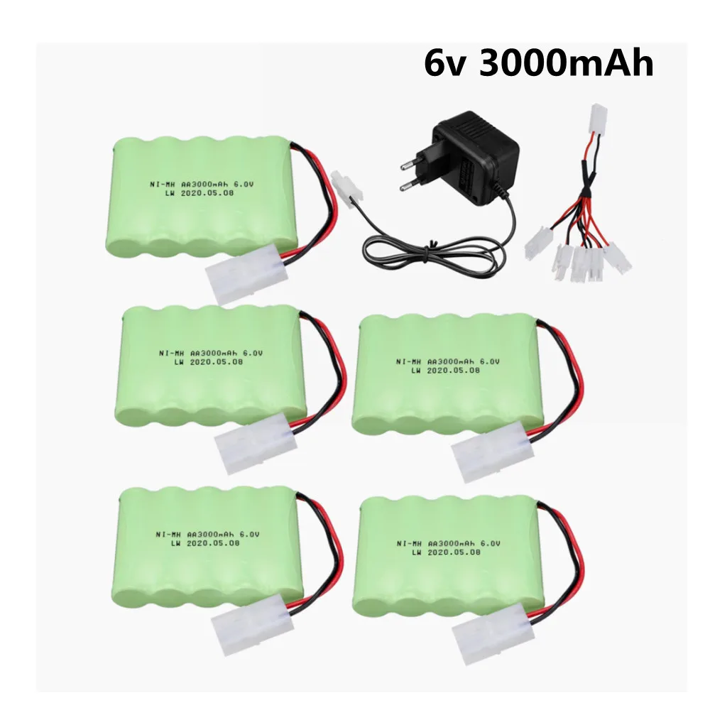 6v 3000mah NiMH Battery Charger sets For Rc Toys Cars Tank Truck Robots Guns Boats AA Ni-MH 6v Rechargeable Battery Pack