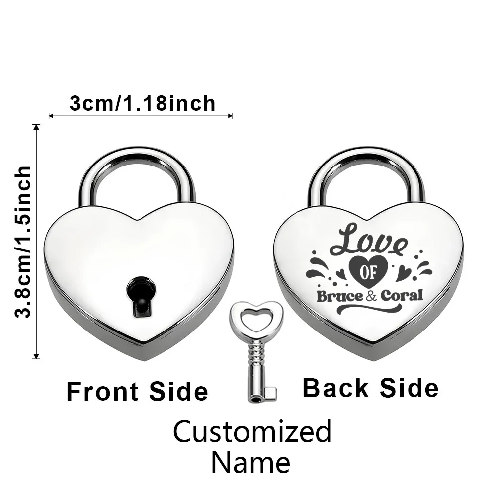 1PC nice love FLOWER Custom Name Engrave Padlock Mini Heart Shaped Lock Love Padlock Wish Lock Wedding Keyed Padlocks