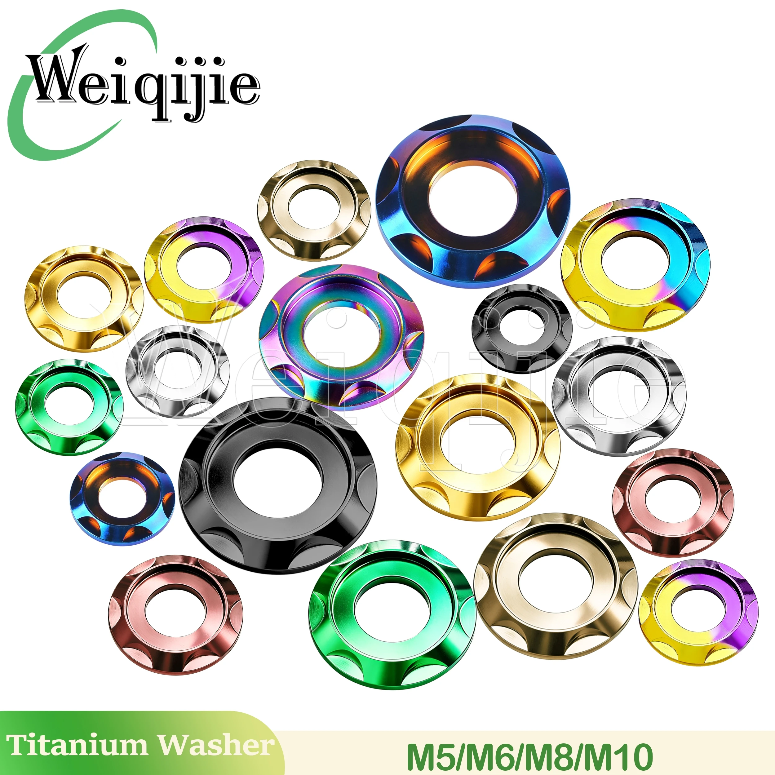 Weiqijie Titanium Washer M5 M6 M8 M10 Step Gasket for Bicycle Motorcycle Car Fancy Decorative Washer