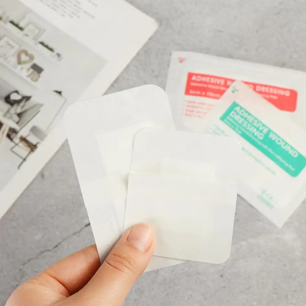 10/50/100Pcs 6x7cm 6x10cm Breathable Non-woven Self-adhesive Wound Dressing Band Aid Bandage Large Wound Aid Wound Hemostasis