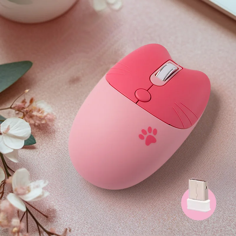 Mofii Cute Cat 2.4G Wireless Mouse, USB Receiver Plug and Play, 3 Adjustable DPI, Compatible with Laptop,PC, Computer