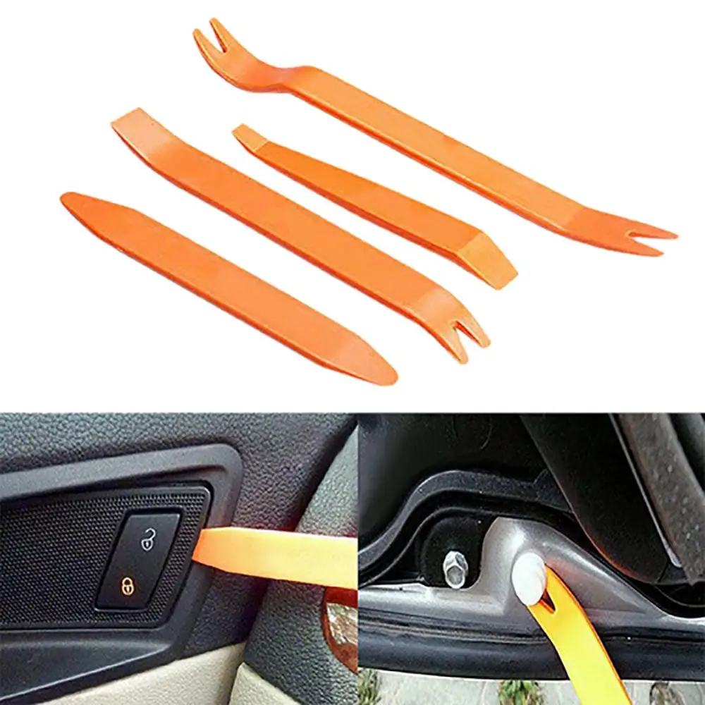 4Pcs 60g Auto Door Clip Panel Trim Removal Tool Kits Navigation Disassembly Blades Car Interior Plastic Seesaw  Repairing Tools