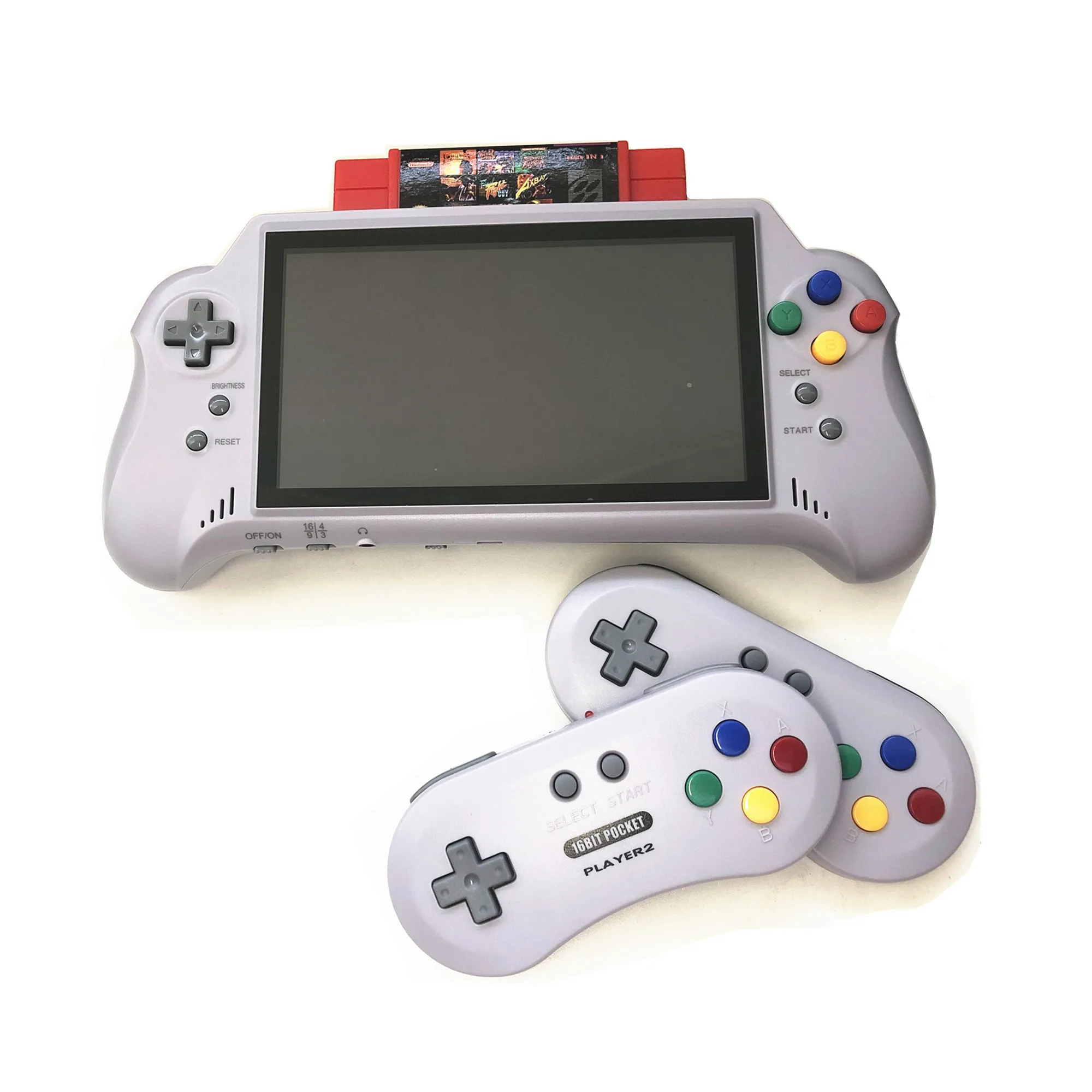 16bit 7inch big screem HD ULTRA SNES POCKET RETROAD 5PLUS Video Game Console handheld game player 2.4G Wireless controllers