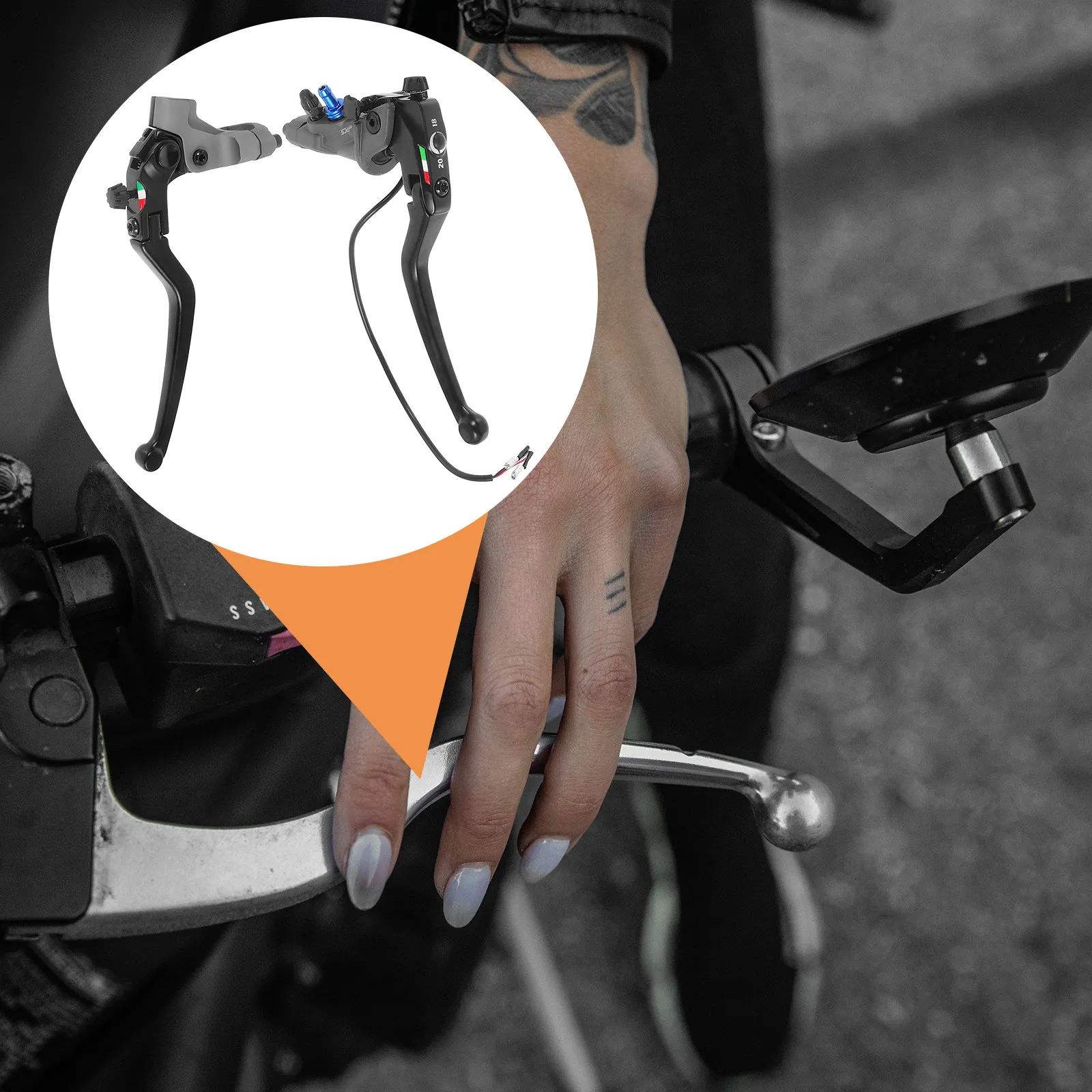 

1Pair Motorcycle Brake Lever Cnc Hydraulic Clutch Adjustable 7 8 Inch Handlebar Compatible Left Right Brake Pump for Scooter