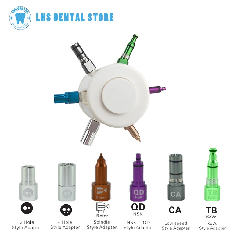 Dental Handpiece Cleaning Oil Lubricator With 6 Style Connector Portable Maintenance Tools