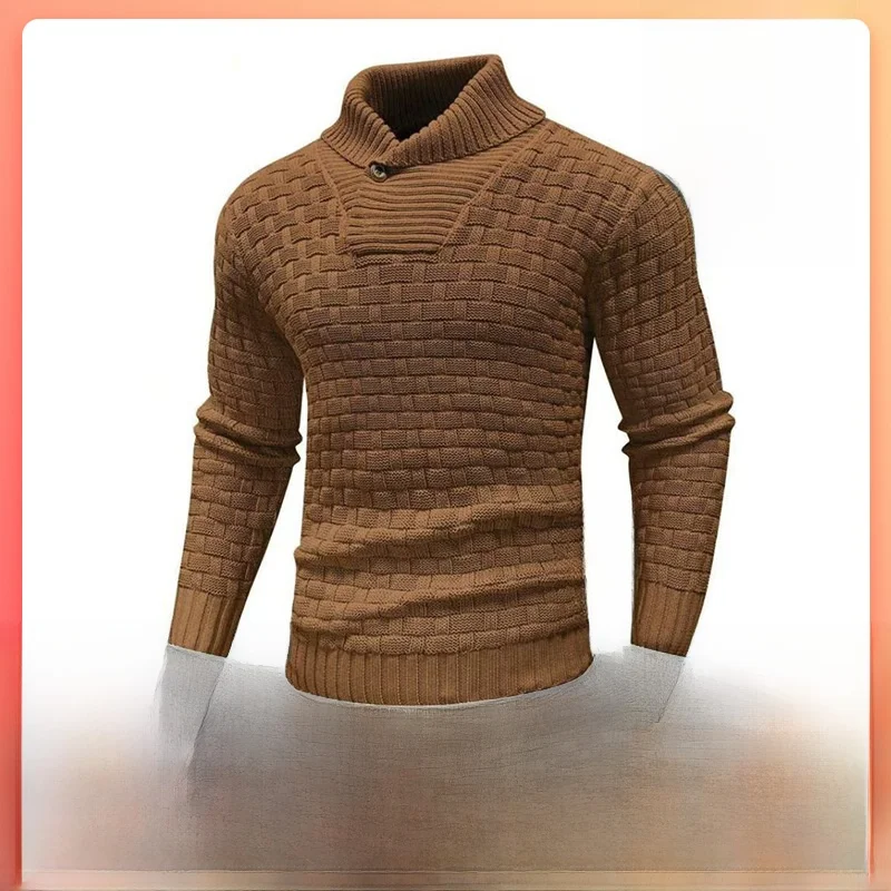 

Faionable Knitted Slim Fit round Ne Sweater for Men Sli Comfortable Polyester Fiber Casual Wear Nine Sve Length