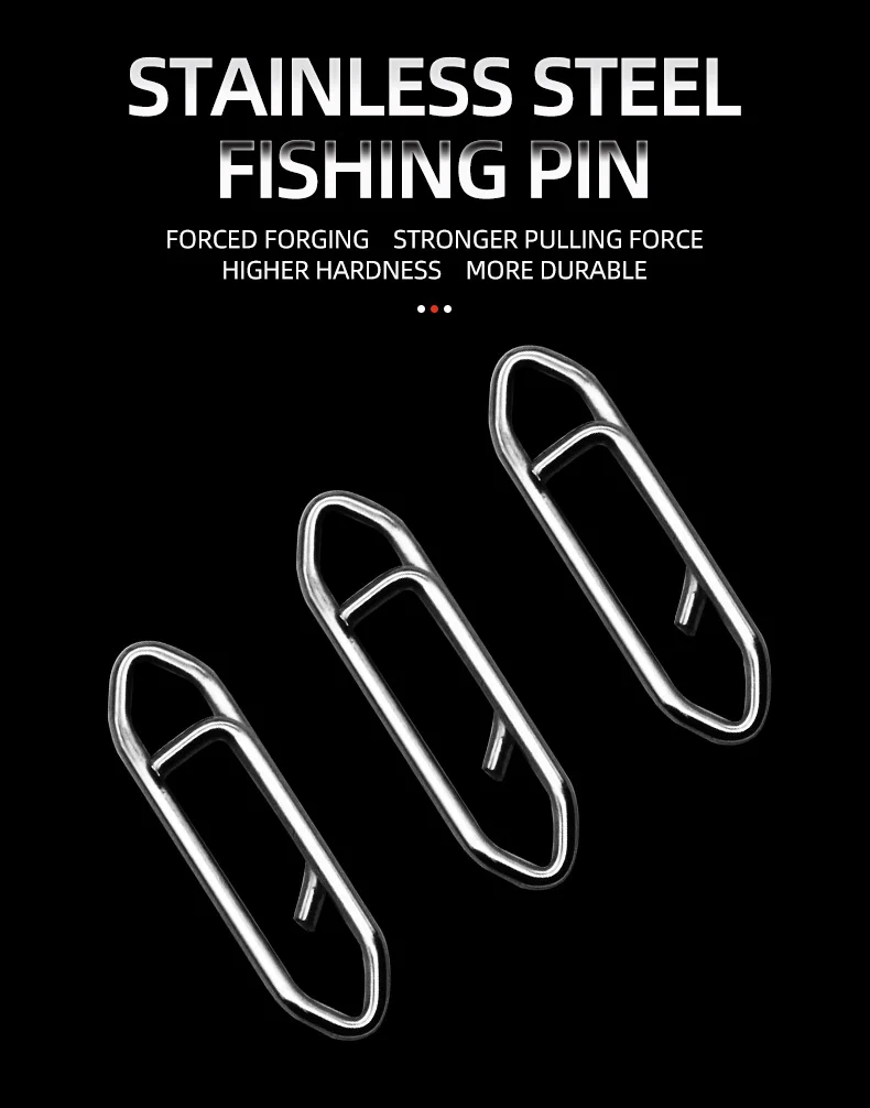 ShareShark 100 Stück Edelstahl-Bügelverbinder Angelwirbel Köderhaken-Verbinder Zubehör Pesca – Detail 3