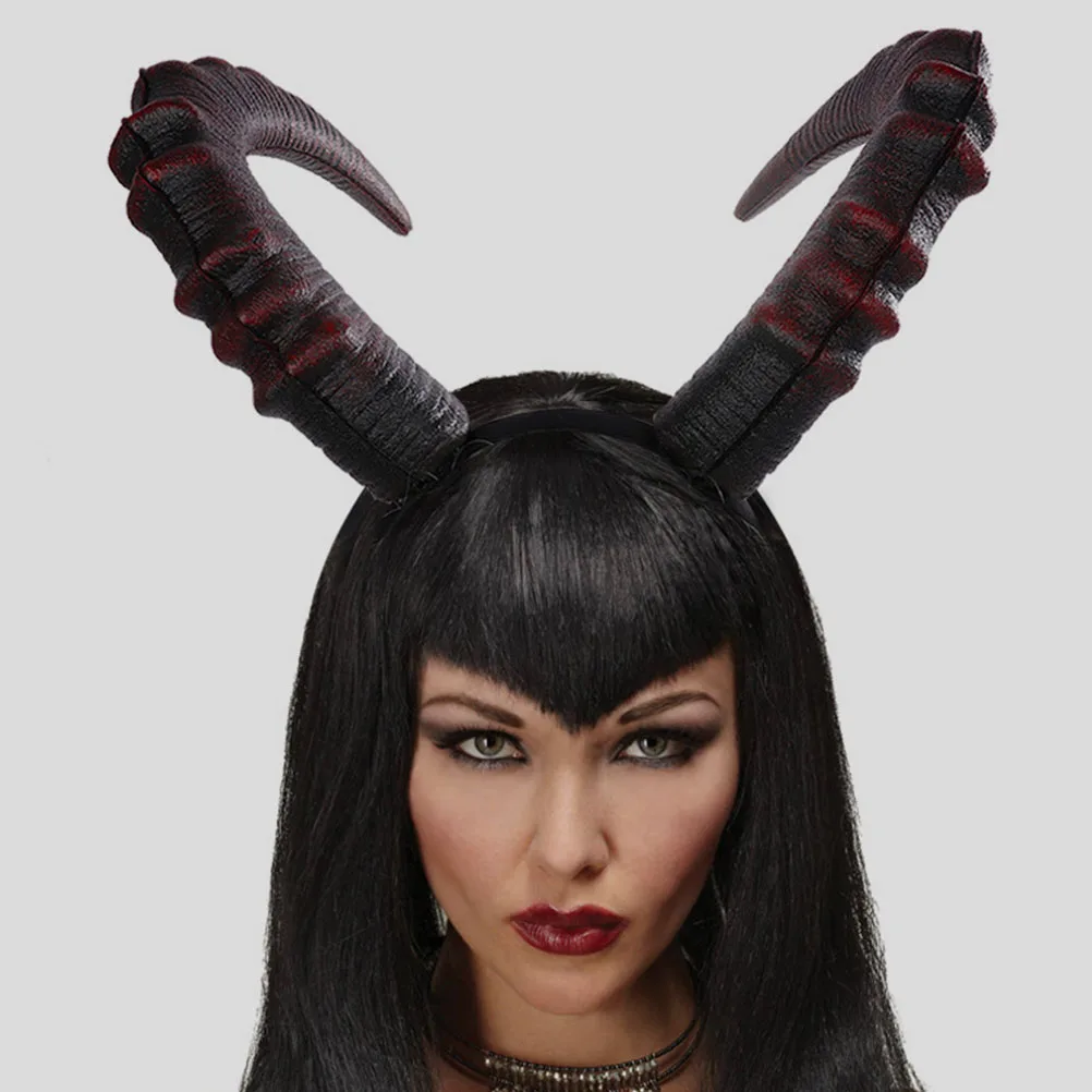 Große Hörner Dämon Horn Kopfschmuck Cosplay Frauen Gothic Teufel Tier Ochsen Hörner Kopfbedeckung Halloween Karneval Party Kostüm Requisiten NEU