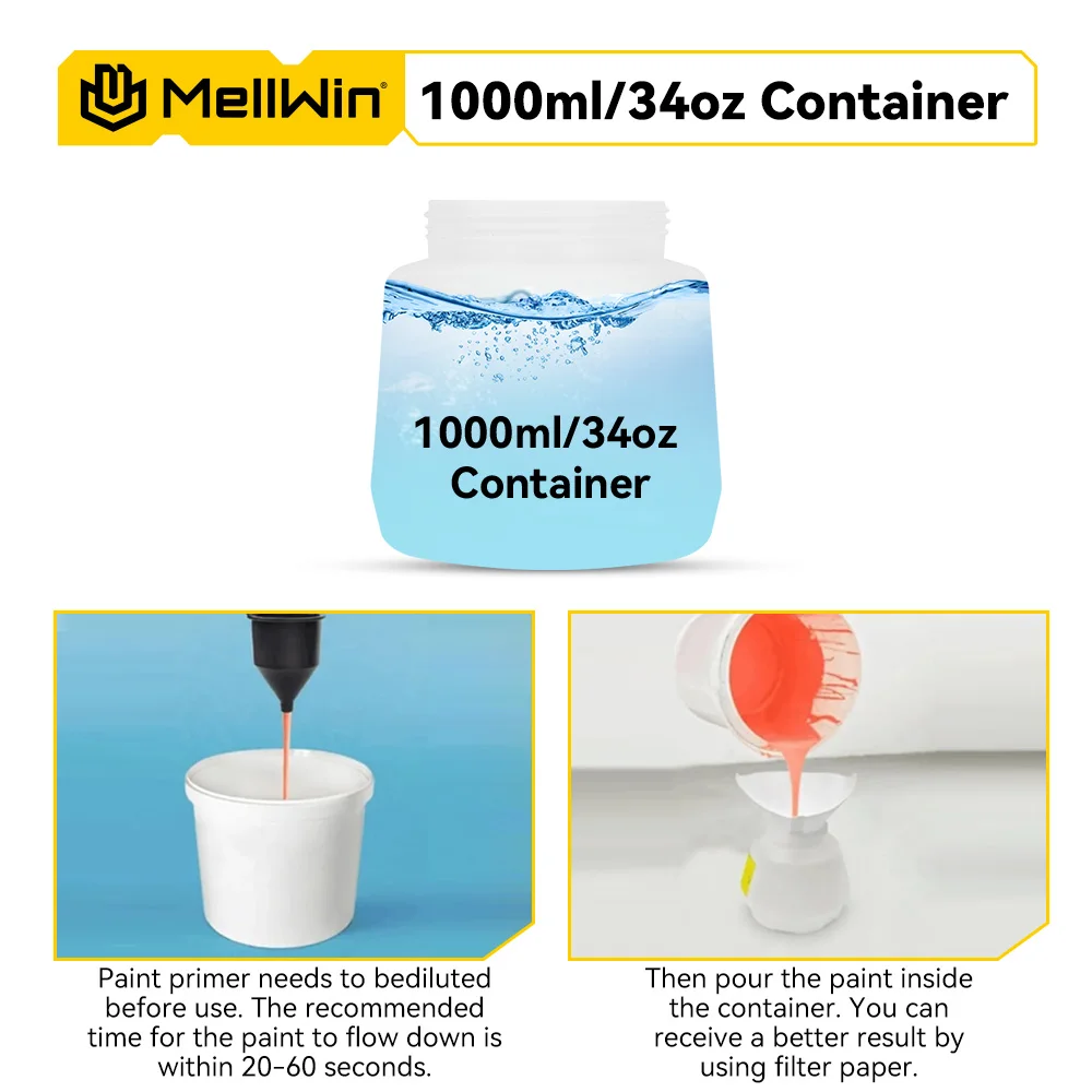 MELLWIN 1000ML Cordless Elektrische Farbspritzpistole High Power Farbspritzgerät Auto Möbel Stahl Sprayer Für Makita 18V Batterie pin – Detail 10