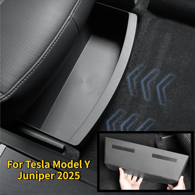 

Для Tesla New Model Y Juniper 2025: Органайзер-ящик для хранения под сиденьем, аксессуар для автомобиля