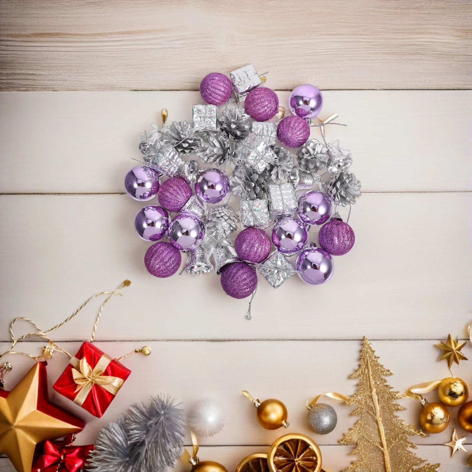 

40 PCS Christmas Tree Ornaments Ball Hanging Balls Bulbs Baubles Decoration Pendants Decorative Holiday Decorations