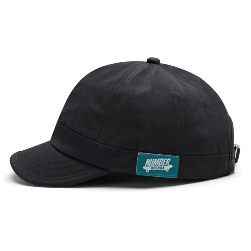 Japanese-style Short-Brim Baseball Cap with Side Logo, Retro Baseball Hat, American-style Soft-Top Small-Brim Sports Sun Hat