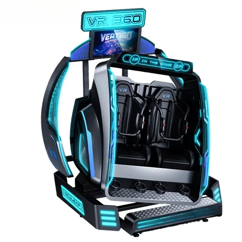 Máquina de Juegos VR de 2 Asientos, Simulador de Vuelo con Movimiento de Realidad Virtual 360, Equipo de Entretenimiento VR, Simulador de Montaña Rusa 7D 9D 12D