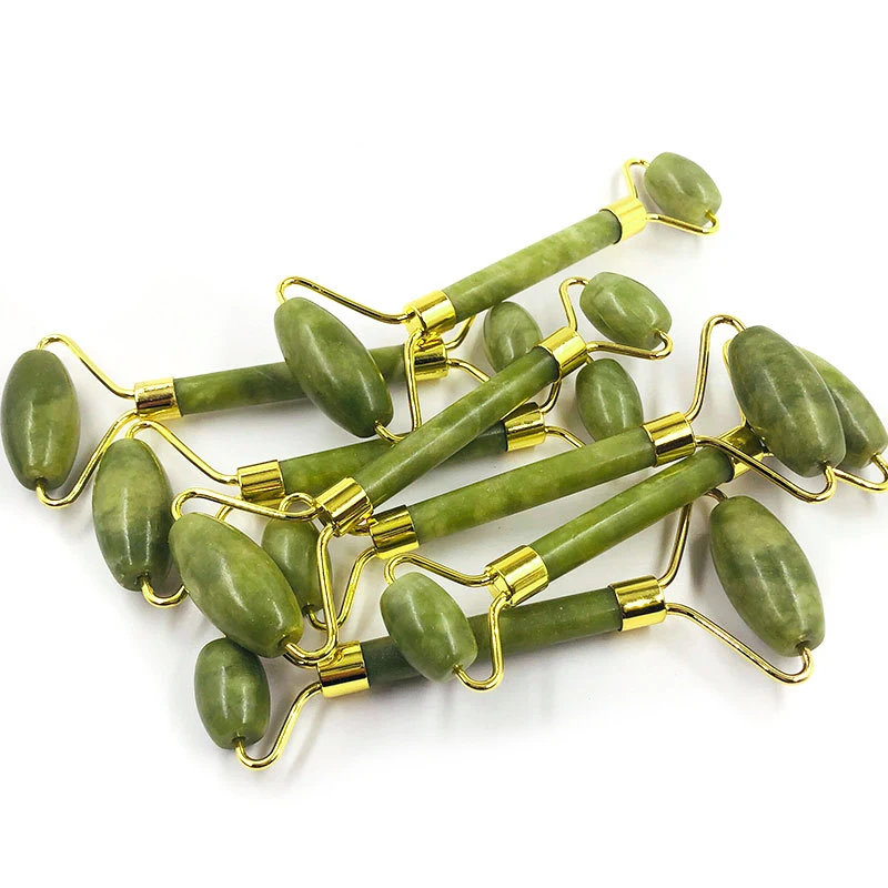 Jade Facial Roller Cooling Slapen Masker สําหรับนวดหน้า Anti-Aging Schraper ชุดลูกกลิ้งนวด