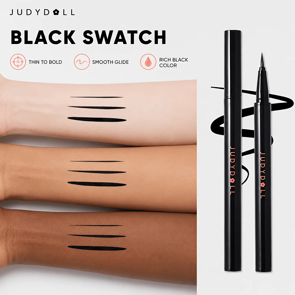 JUDYDOLL INK GLIDER LONGLASTING LIQUID EYELINER INTENSE BLACK Precise Smooth Glide Rich Black Shade Long Lasting Waterproof Dail view 4