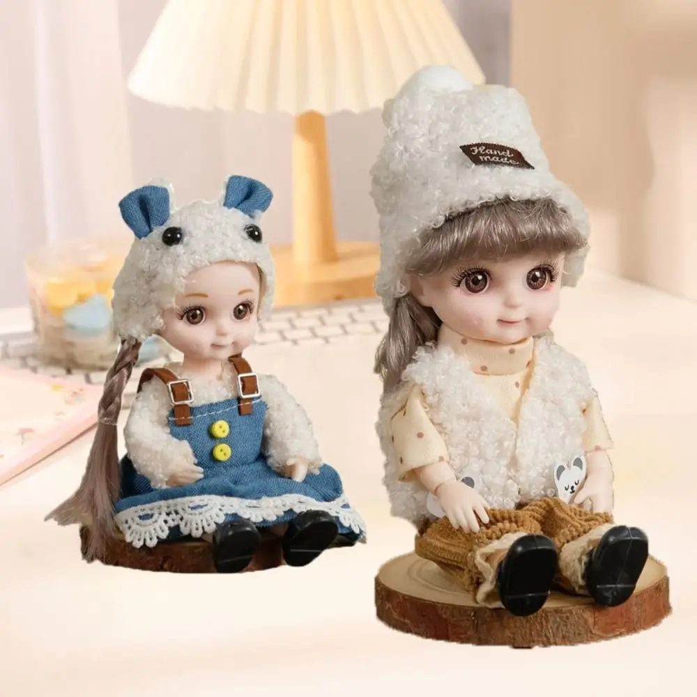 With Clothes BJD Dolls With Clothes Dress Up Movable Joints Simulated Eye Hinge Doll VINYL Cute Removable Joints Doll