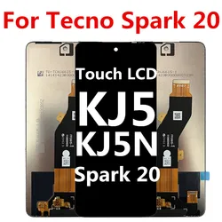 Screen Display and Touch Screen Glass Panel Assembly, Tecno Spark 20, KJ5, KJ5N, KJ5N, Complete Replacement Parts