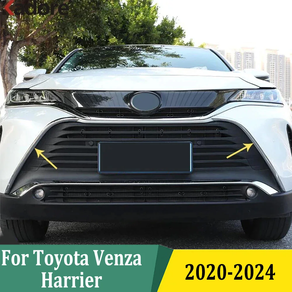 

Передняя боковая решетка гриля, Накладка для Toyota Venza Harrier 2020-2022 2023 2024, хромированный автомобильный Стайлинг, молдинг, внешние аксессуары