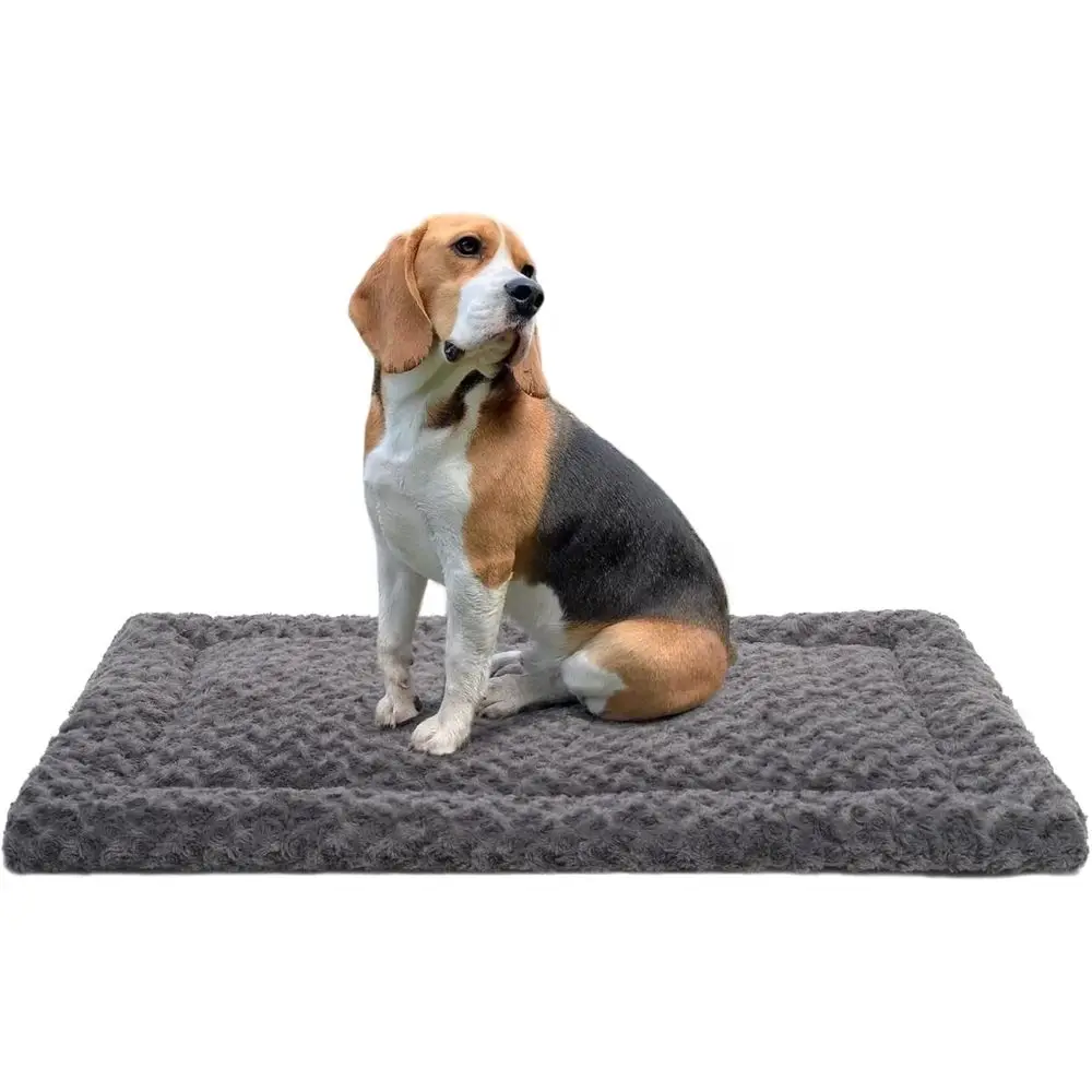 Large Washable Dog Bed Mat, Comfortable Crate Pad for Medium & Small Dogs, 36x23 Inches, Gray