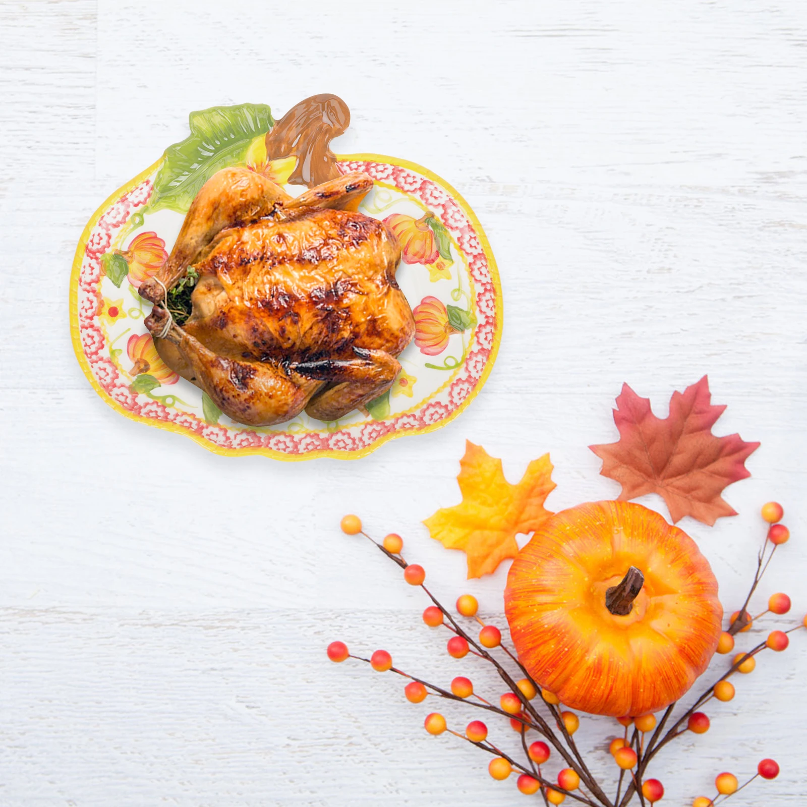 

Керамический поднос для хранения тарелок в форме тыквы, тонкая работа, миска для конфет на Хэллоуин, блюдо для фруктов, стильная кухонная посуда