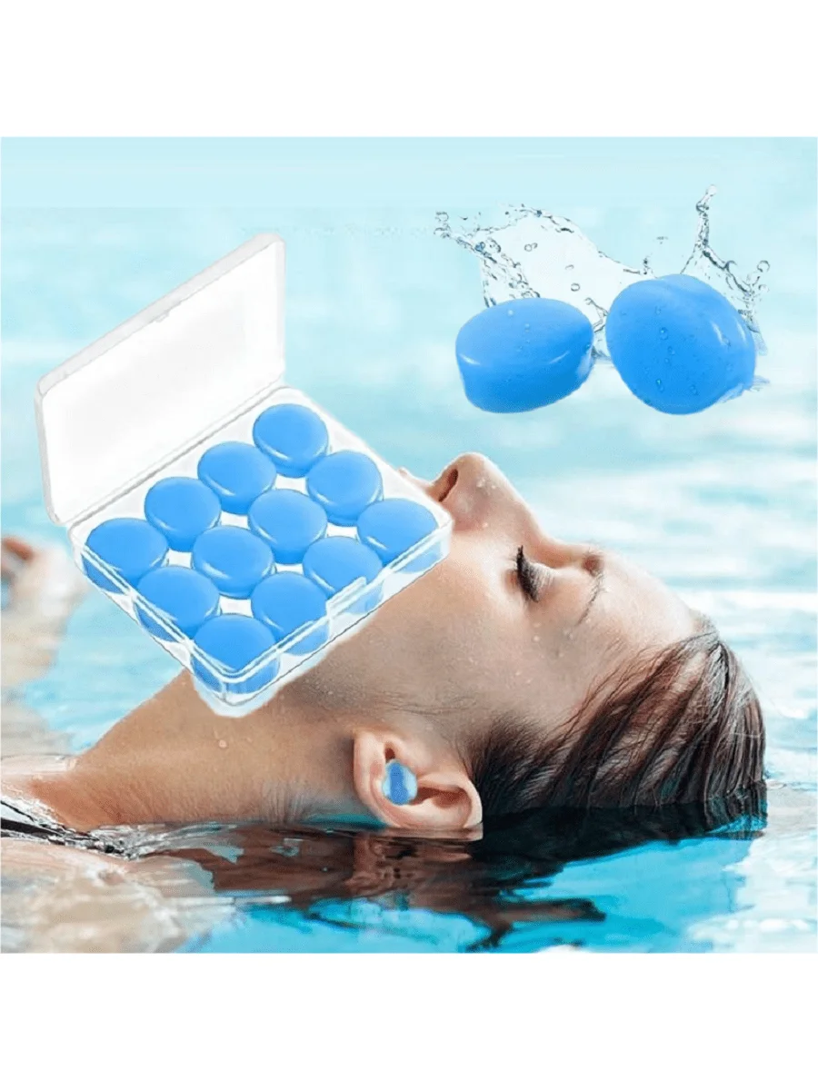 

12pcs Waterproof & Noise-Cancelling Silicone Putty Earplugs For Swimming, Showering