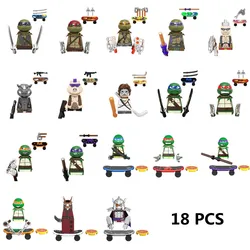 Ninja Schildkröte Film Mini Action figuren Ziegel Leo Raph Don Waffen montieren Bausteine Moc DIY Spielzeug für Kinder