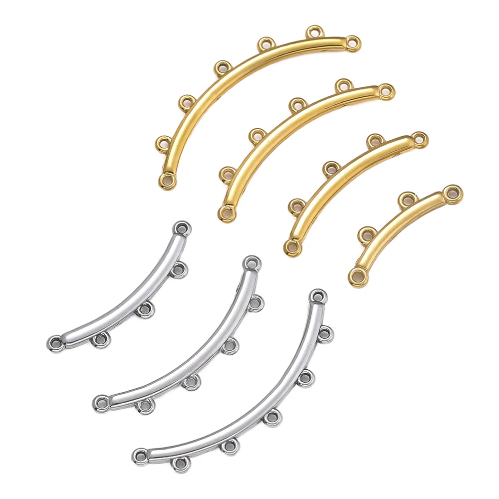 5 pçs conector de aço inoxidável colar pulseira em camadas fecho jóias fazendo suprimentos para diy multi fio fecho acessórios