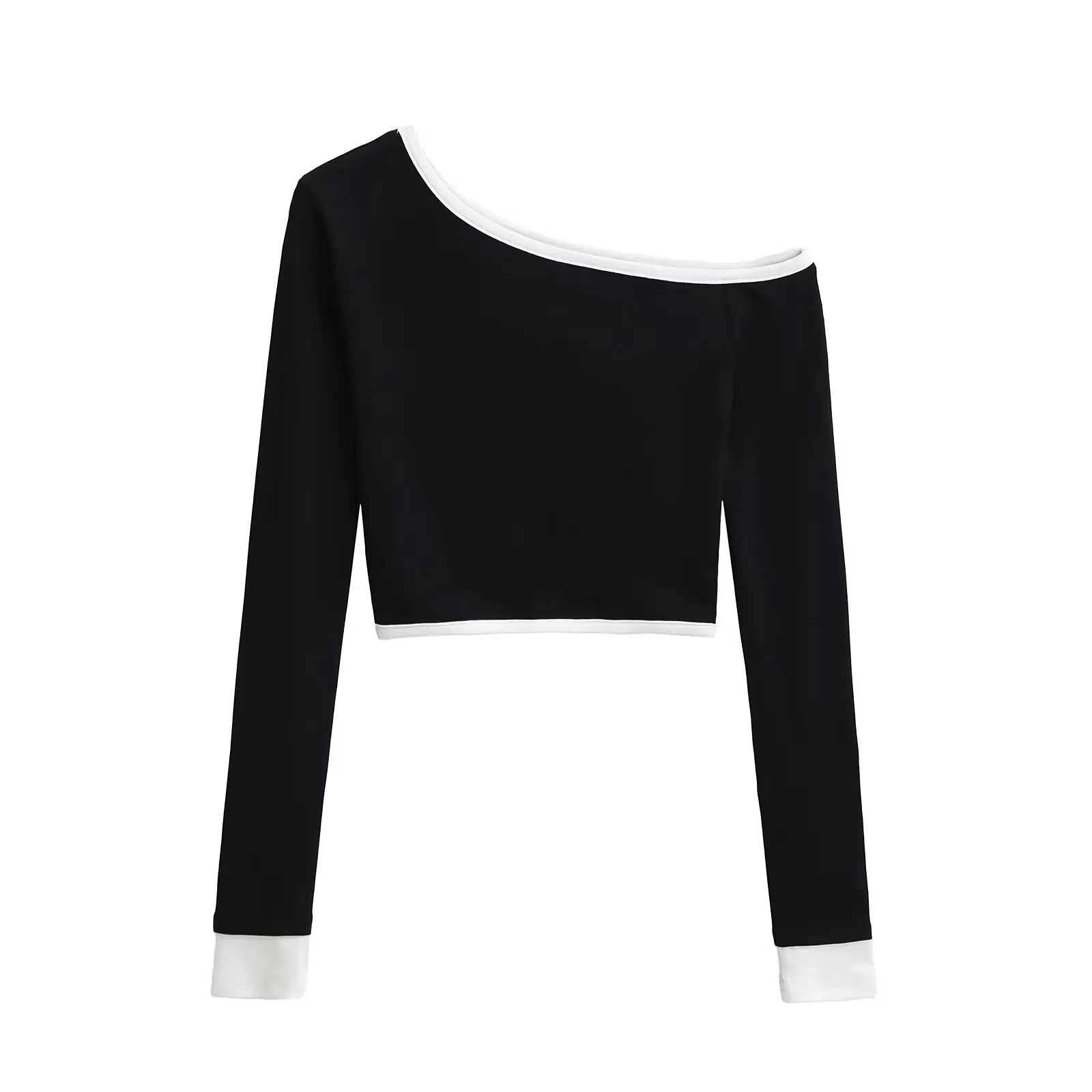 セクシーな肩出しロングスリーブTシャツ レディース スリムフィット ベースシャツ オルト スプリングファッションデザイン カジュアル ストリートウェア