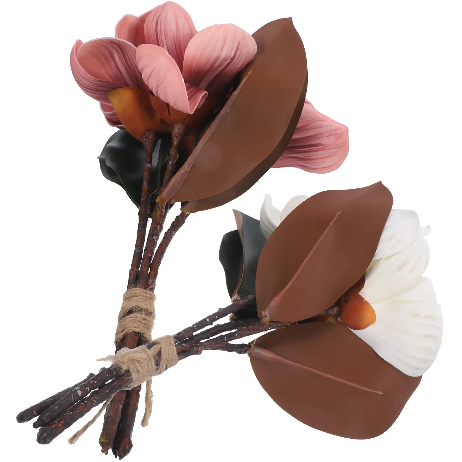

2Pcs Simulation Magnolia Artificial Flowers Fake Flower Stems Rustic Wedding Party Floral Bouquet Home Decor Decoration