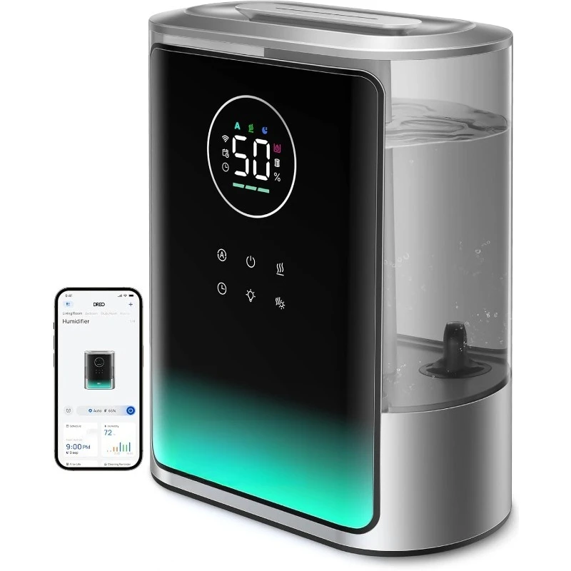 

8L Smart Humidifiers for Bedroom 600ft², 80H Runtime Warm&Cool Supersized Mist Humidifier for Large Room Indoor, Quiet Whol