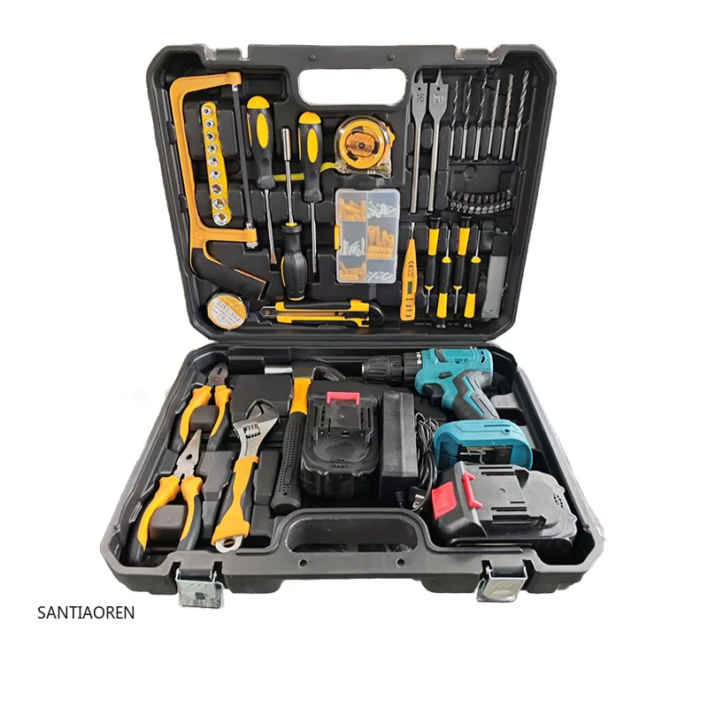 

2025Многофункциональный набор бытовых инструментов Craftsman Mechanic Аккумуляторная электрическая дрель Комбинированный набор Набор инструментов для деревообработки